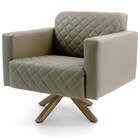 Kit 02 Poltronas Decorativa Giratória De Madeira Alberta Tres