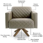 Kit 02 Poltronas Decorativa Giratória De Madeira Alberta Tres