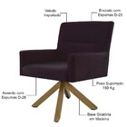 Kit 02 Poltronas Decorativa Giratória De Madeira Angel D02 Ve