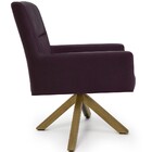 Kit 02 Poltronas Decorativa Giratória De Madeira Angel D02 Ve