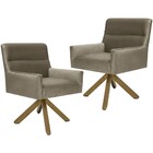 Kit 02 Poltronas Decorativa Giratória De Madeira Angel D02 Ve