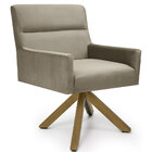 Kit 02 Poltronas Decorativa Giratória De Madeira Angel D02 Ve