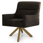 Kit 02 Poltronas Decorativa Giratória De Madeira Angel D02 Ve