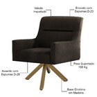 Kit 02 Poltronas Decorativa Giratória De Madeira Angel D02 Ve