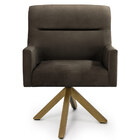 Kit 02 Poltronas Decorativa Giratória De Madeira Angel D02 Ve