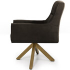 Kit 02 Poltronas Decorativa Giratória De Madeira Angel D02 Ve