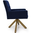 Kit 02 Poltronas Decorativa Giratória De Madeira Angel D02 Ve