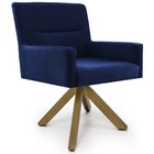 Kit 02 Poltronas Decorativa Giratória De Madeira Angel D02 Ve