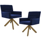 Kit 02 Poltronas Decorativa Giratória De Madeira Angel D02 Ve