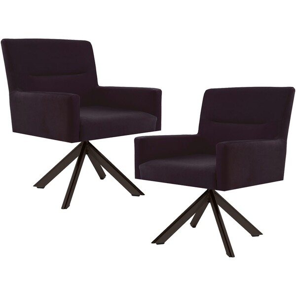 Kit 02 Poltronas Decorativa Giratória Eiffel Choco Angel D02