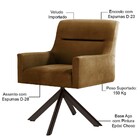 Kit 02 Poltronas Decorativa Giratória Eiffel Choco Angel D02