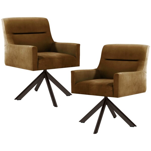 Kit 02 Poltronas Decorativa Giratória Eiffel Choco Angel D02