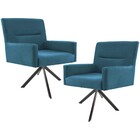 Kit 02 Poltronas Decorativa Giratória Eiffel Grafite Angel D0