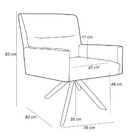 Kit 02 Poltronas Decorativa Giratória Eiffel Grafite Angel D0