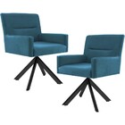 Kit 02 Poltronas Decorativa Giratória Eiffel Preto Angel D02