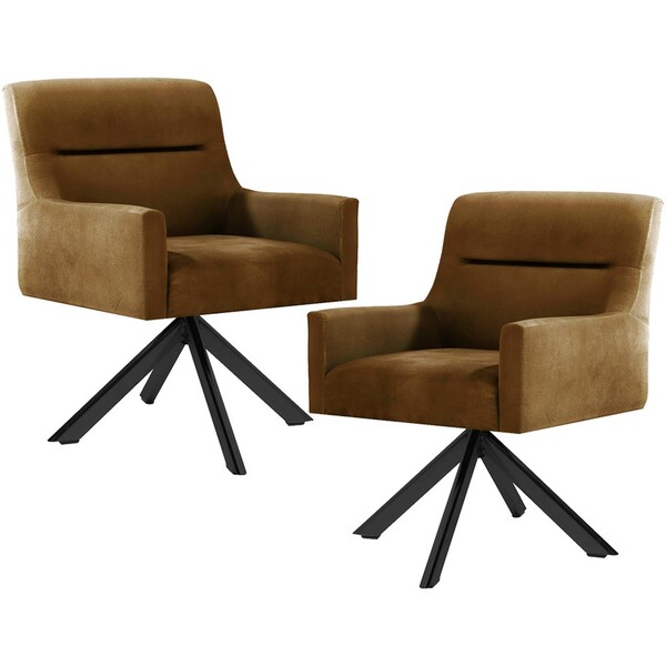 Kit 02 Poltronas Decorativa Giratória Eiffel Preto Angel D02