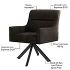 Kit 02 Poltronas Decorativa Giratória Eiffel Preto Angel D02