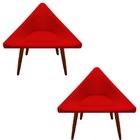 Kit 02 Poltronas Decorativa Ibiza Suede Vermelho - D'classe D