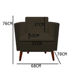 Kit 02 Poltronas Decorativa Isa Pés Palito Suede Marrom - D'c