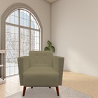 Kit 02 Poltronas Decorativa Isa Pés Palito Suede Marrom Rato