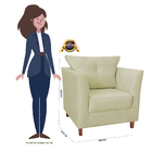 Kit 02 Poltronas Decorativa Isis Pés De Madeira Suede Bege -