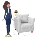 Kit 02 Poltronas Decorativa Isis Pés De Madeira Suede Branco