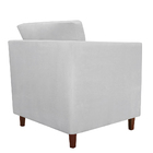 Kit 02 Poltronas Decorativa Isis Pés De Madeira Suede Branco