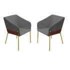 Kit 02 Poltronas Decorativa Jobim Pés De Ferro Gold Bouclé Ci