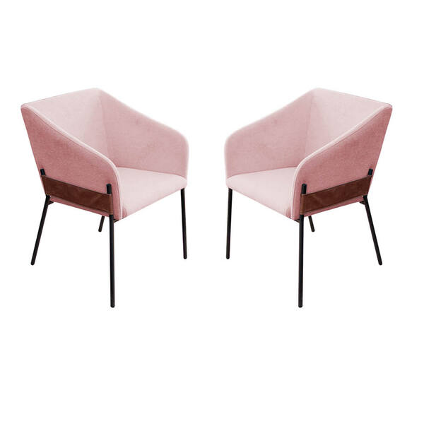 Kit 02 Poltronas Decorativa Jobim Pés De Ferro Preto Bouclé R