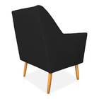 Kit 02 Poltronas Decorativa Julia Veludo Preto Pés Palito Cas