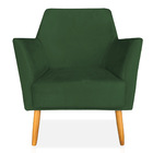 Kit 02 Poltronas Decorativa Julia Veludo Verde Pés Palito Cas