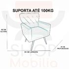 Kit 02 Poltronas Decorativa Julieta Pés Madeira Suede Bege