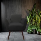 Kit 02 Poltronas Decorativa Kelly Pés Palito Suede Preto - D'