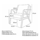 Kit 02 Poltronas Decorativa Laura Linho Base Madeira - Ssx Mu