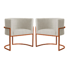 Kit 02 Poltronas Decorativa Luana Base Bronze Suede Cores  -