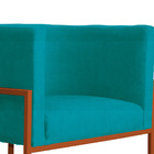 Kit 02 Poltronas Decorativa Luana Base Bronze Suede Cores  -