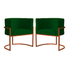 Kit 02 Poltronas Decorativa Luana Base Bronze Suede Cores  -