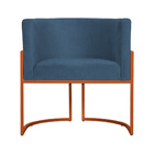 Kit 02 Poltronas Decorativa Luana Base Bronze Suede Cores  -