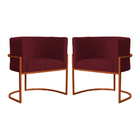 Kit 02 Poltronas Decorativa Luana Base Bronze Suede Cores  -