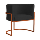 Kit 02 Poltronas Decorativa Luana Base Bronze Suede Cores  -