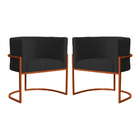 Kit 02 Poltronas Decorativa Luana Base Bronze Suede Cores  -