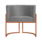 Kit 02 Poltronas Decorativa Luana Base Bronze Suede Cores  -