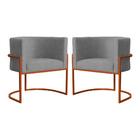 Kit 02 Poltronas Decorativa Luana Base Bronze Suede Cores  -