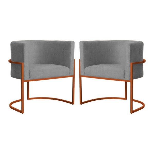 Kit 02 Poltronas Decorativa Luana Base Bronze Suede Cores  -