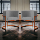 Kit 02 Poltronas Decorativa Luana Base Bronze Suede Cores  -