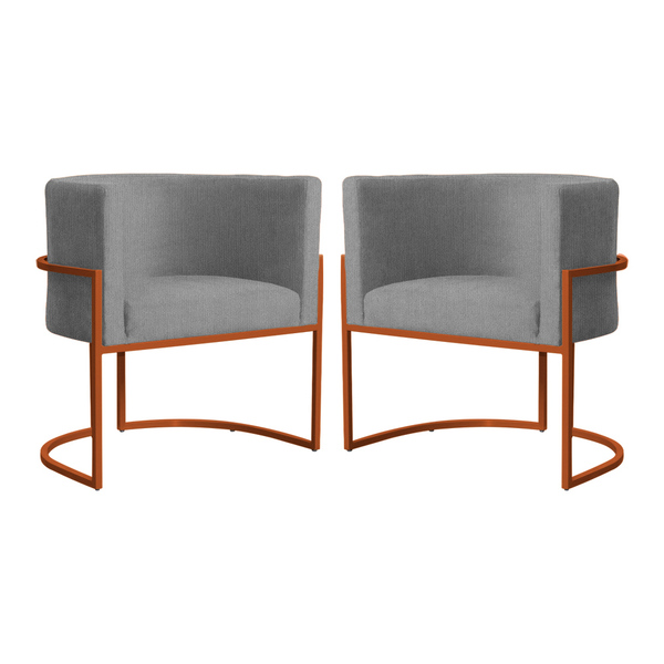 Kit 02 Poltronas Decorativa Luana Base Bronze Suede Cores  -
