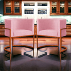 Kit 02 Poltronas Decorativa Luana Base Bronze Suede Cores  -