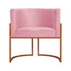 Kit 02 Poltronas Decorativa Luana Base Bronze Suede Cores  -