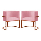 Kit 02 Poltronas Decorativa Luana Base Bronze Suede Cores  -