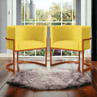 Kit 02 Poltronas Decorativa Luana Base Bronze Suede Cores  -